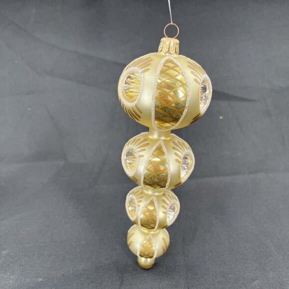 Four Graduated Reflector Ball Spin Ornament Glittered RARE  1A - Picture 12 of 13